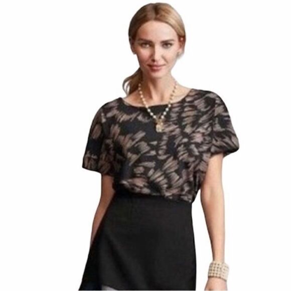 Cabi black & pink Tate tunic blouse. - Picture 1 of 5